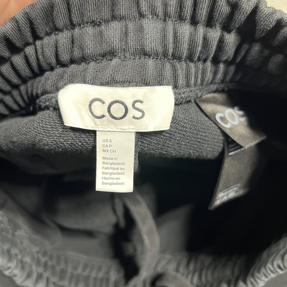 COS Sweatpants Womens Small Black Wide Leg Sweats Lounge Relaxed Cropped Casual - Picture 7 of 12